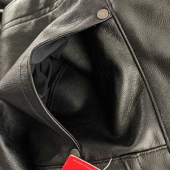 Spanx Leather Like Straight Leg Pants Medium Luxe Black Stretch NWT PT-2080‎ - Picture 6 of 12